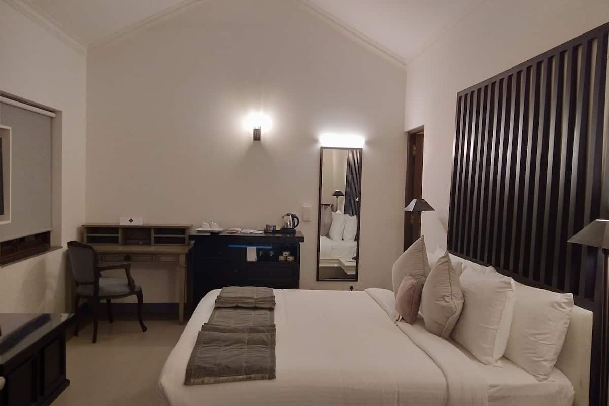 deluxe double room | minibar, in-room safe, desk, iron/ironing board