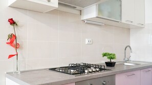 Réfrigérateur, four, plaque de cuisson, bouilloire électrique