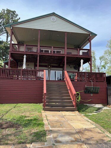 Waterfront Lake Home at Duchess Creek Estates with boat dock on Lake Eufaula, OK