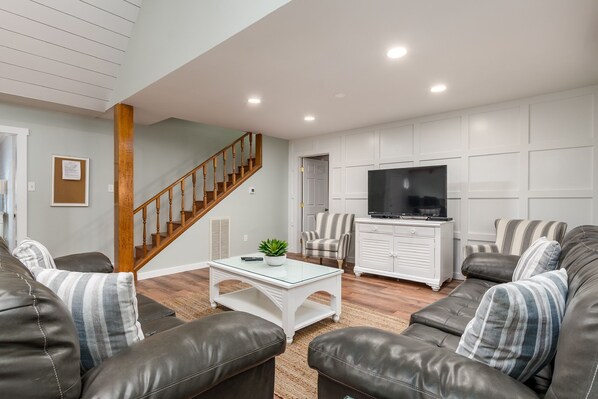 Flat-screen TV, DVD player