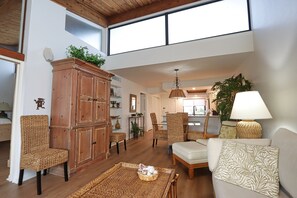 Smart TV, DVD player, books, stereo