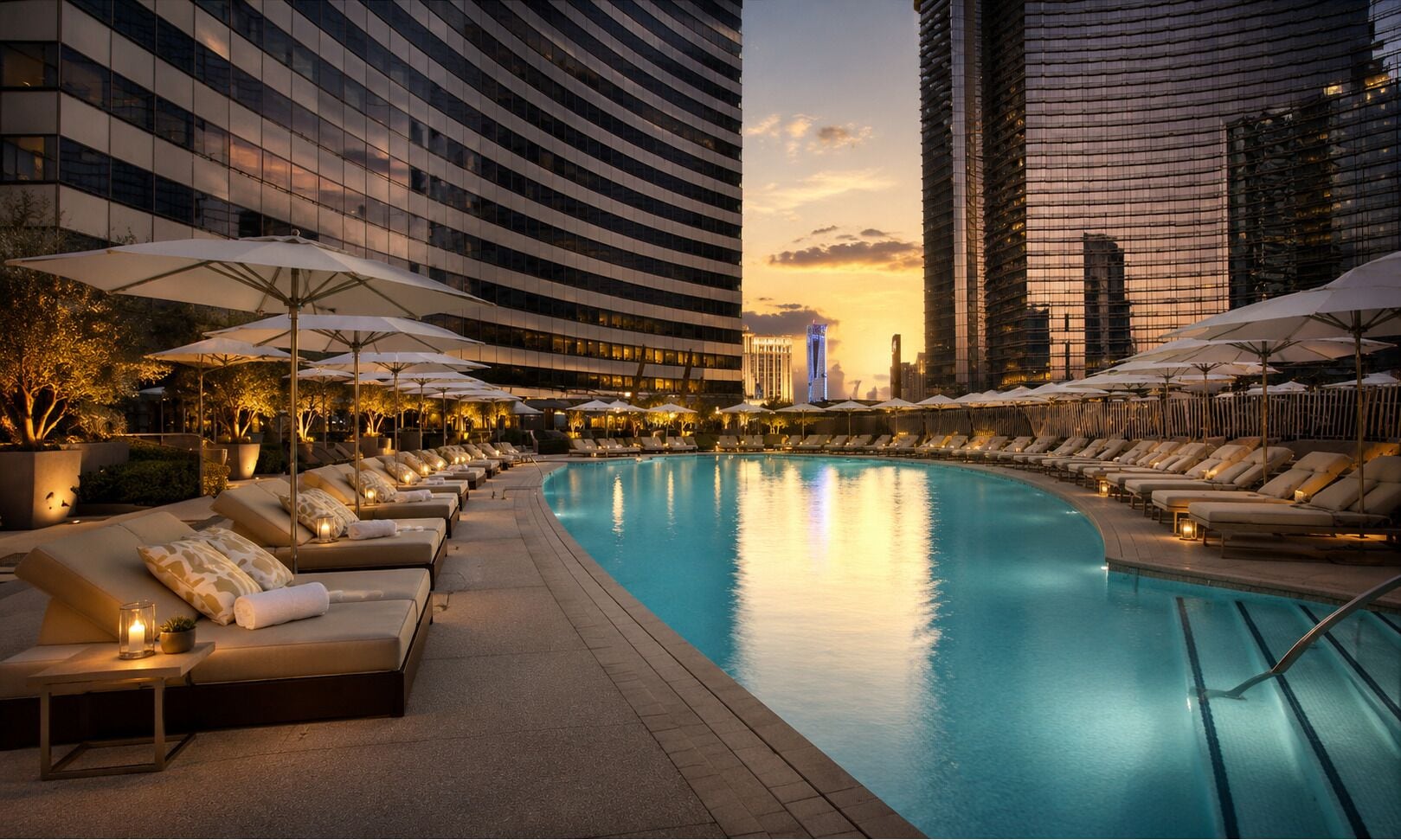 Una piscina al aire libre