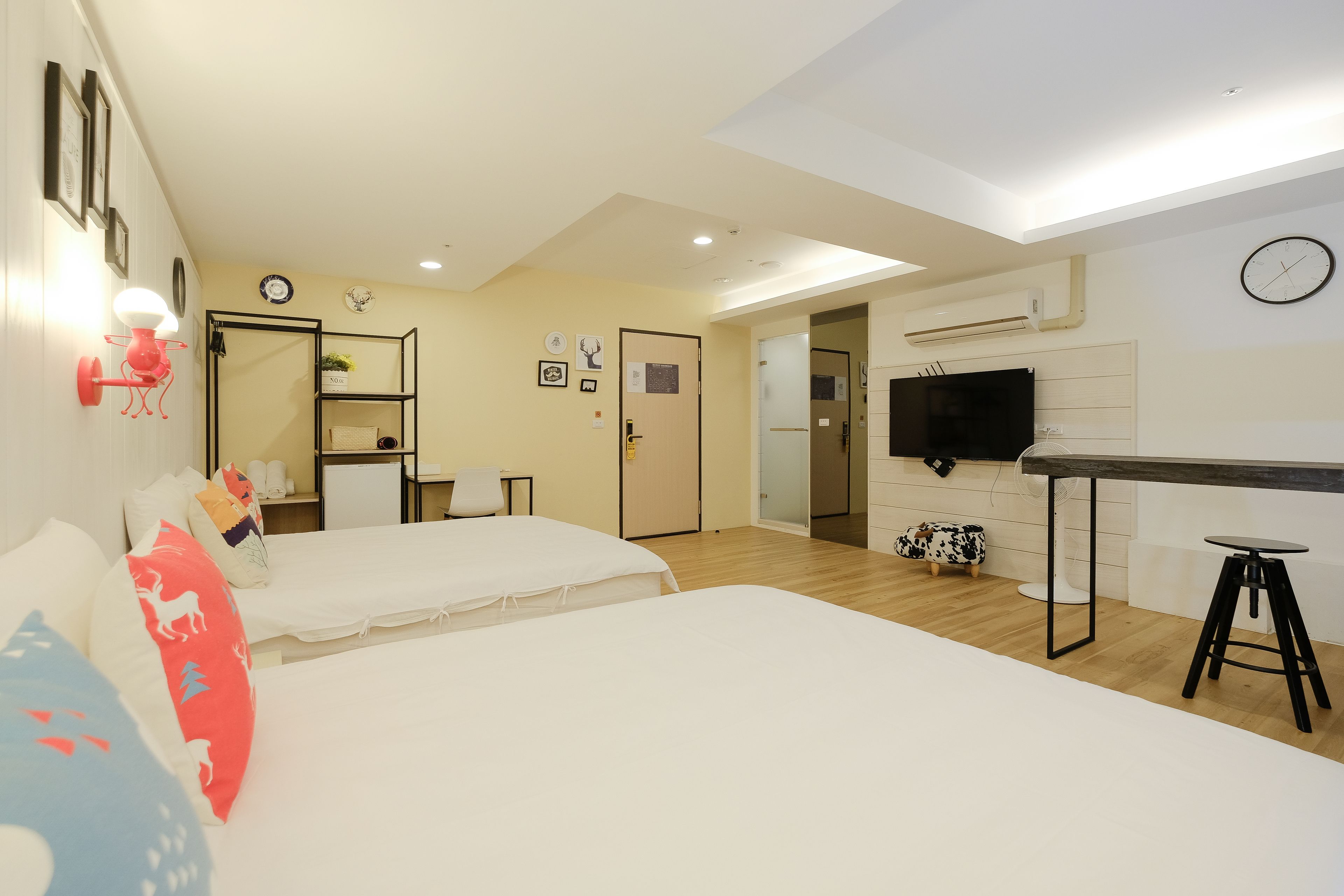 comfort quadruple room, 2 double beds | desk, blackout curtains, iron/ironing board, free wifi