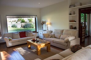 Smart TV, fireplace, DVD player, ping pong