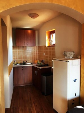 Fridge, stovetop, electric kettle, cookware/dishes/utensils - Apartments Nikcevic (Kotor)