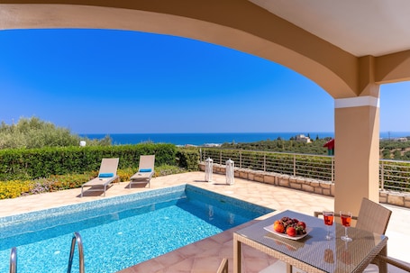 Pool. Carme Villas - Two Bedroom Villa with Private Pool & Sea View, Carme Villas Crete