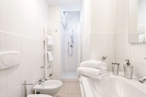 Dusche, Haartrockner, Handtücher