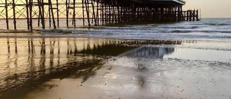 Plage, chaises longues