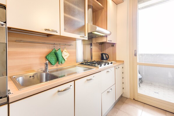 Fridge, oven, stovetop, dishwasher