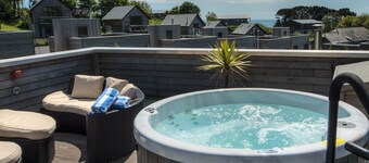 Fabulous property with extensive roof terrace, reached by a spiral staircase, affords panoramic view