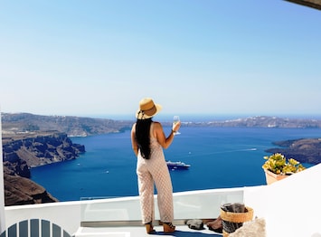 Stunning caldera views from our private terrace