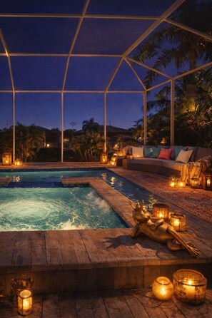 Outdoor pool, a heated pool
