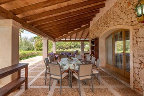 Outdoor dining - 533352 Finca Na Pont - 533352 Villa Es Trenc - near Campos (Campos)