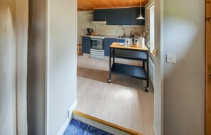 Fridge, oven, stovetop, coffee/tea maker