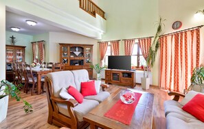 TV, fireplace, DVD player, table football