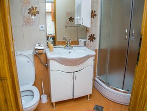 Apartment, 1 Bedroom | Bathroom | Shower, free toiletries, towels