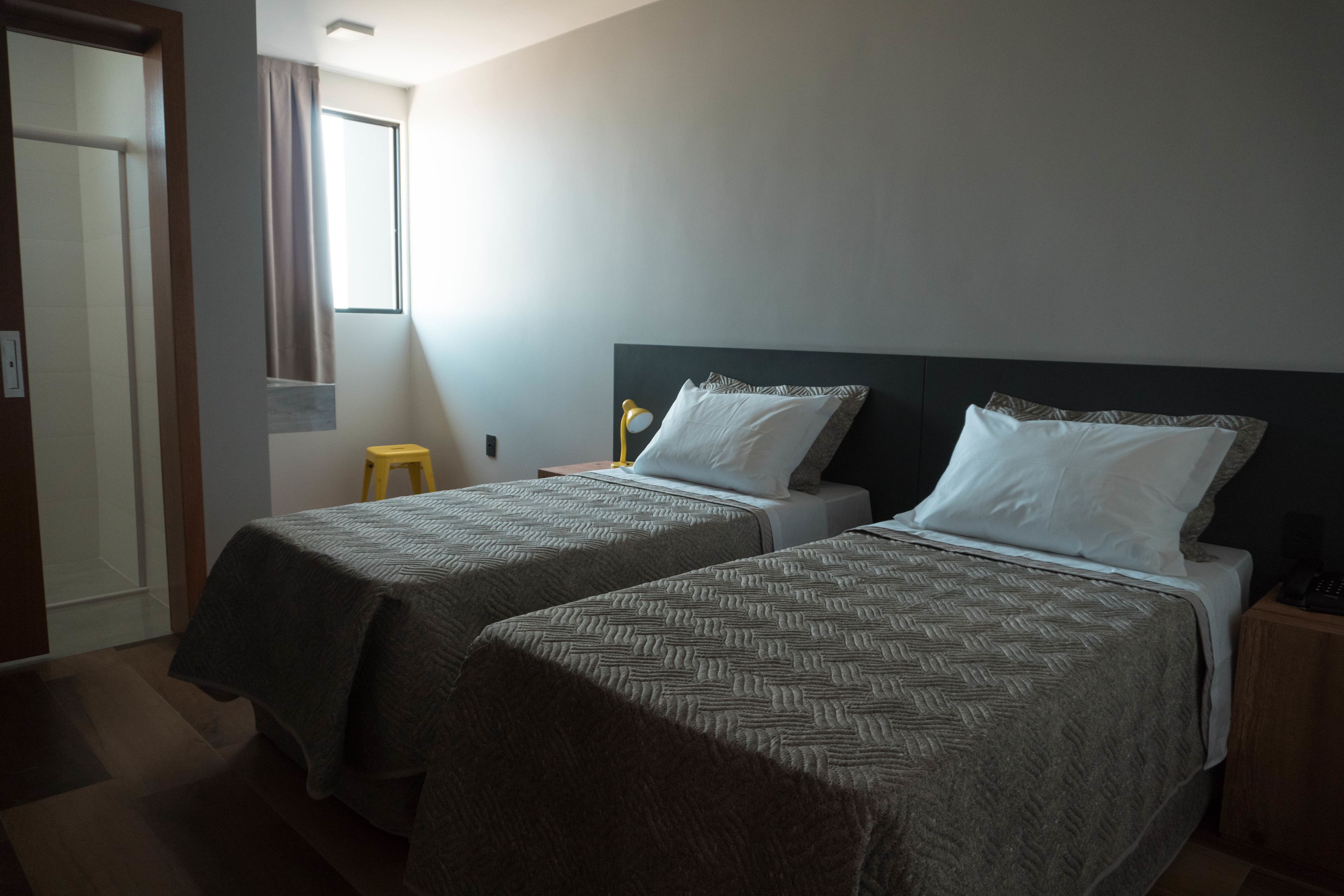 desk, blackout curtains, free wifi