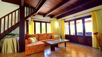 Een televisie en een open haard