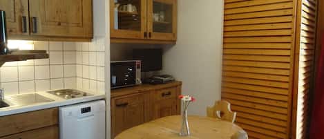 Réfrigérateur, micro-ondes, lave-vaisselle, cafetière/bouilloire