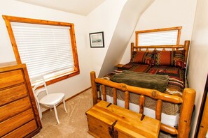 2nd Bedroom with Full/Double Custom log bed