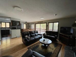 TV, peis, DVD-spiller og filmbibliotek