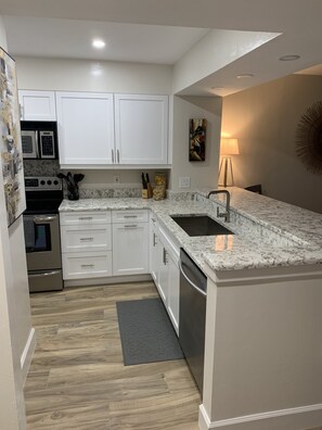 Fridge, microwave, oven, stovetop - Newly remodeled unit with west views of sunsets (Marco Island)