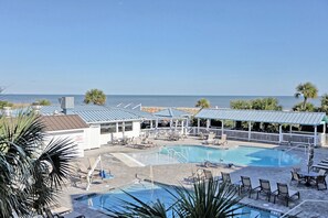 Outdoor pool, a heated pool - Beachfront Condo 227 with brand new pool Luxury 2 BR at Beachside Colony (Tybee Island)