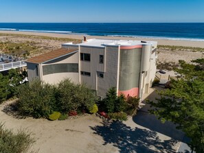 Exterior - Stunning Oceanfront Home on Quiet Lane with Bay and Ocean Views. Hot tub! (Beach Haven)