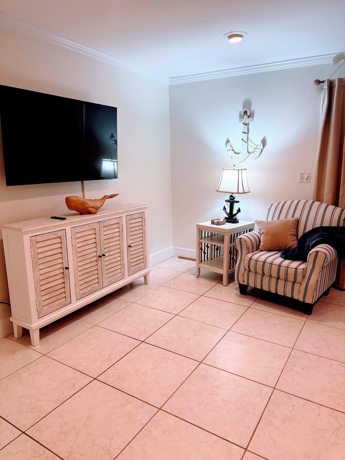 TV, DVD player, stereo