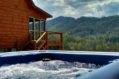 Hot Tub, Hiking & Farm Stay + Biltmore Pass | Cozy Cabin w/ Cattle Views