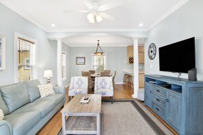 TV, DVD player, stereo
