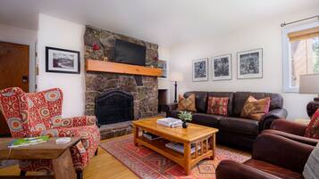 TV, fireplace, DVD player