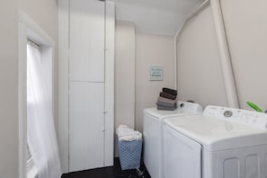 Convenient laundry facilities are available for guests to use.