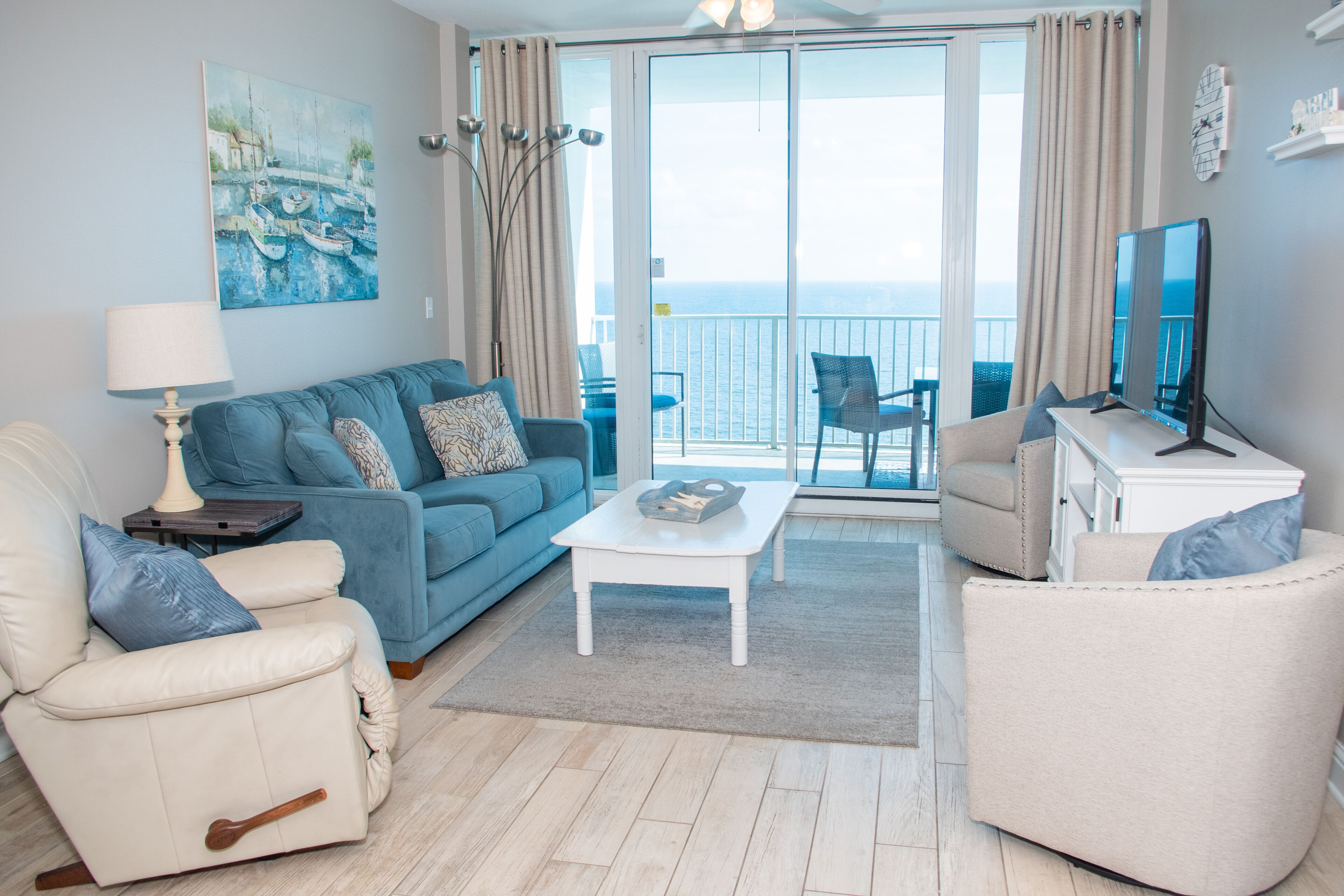 Enjoy the white sand beaches at this relaxing oceanfront condo in Gulf Shores!