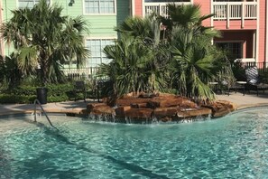 Outdoor pool, a heated pool - 2 BR, Ground Floor Condo. Ocean & beach directly across the street (Galveston)