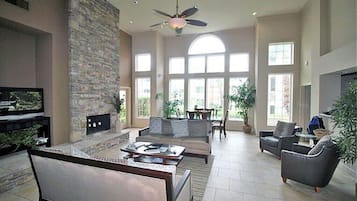 TV, DVD player, books