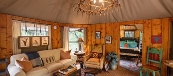 Luxury African Tent W/ A/C, Waterfall, 300 acre ranch on the Brazos River! "Amazing"- FW Mag Tubing!