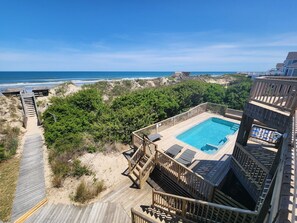 Pool - Oceanfront, Private Heated Pool, Hot Tub, Rec. room, Pets OK, Wide Uncrowded Beach! 25% OFF Memor... (Corolla)