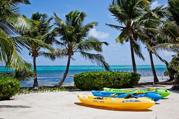 On the beach, beach towels