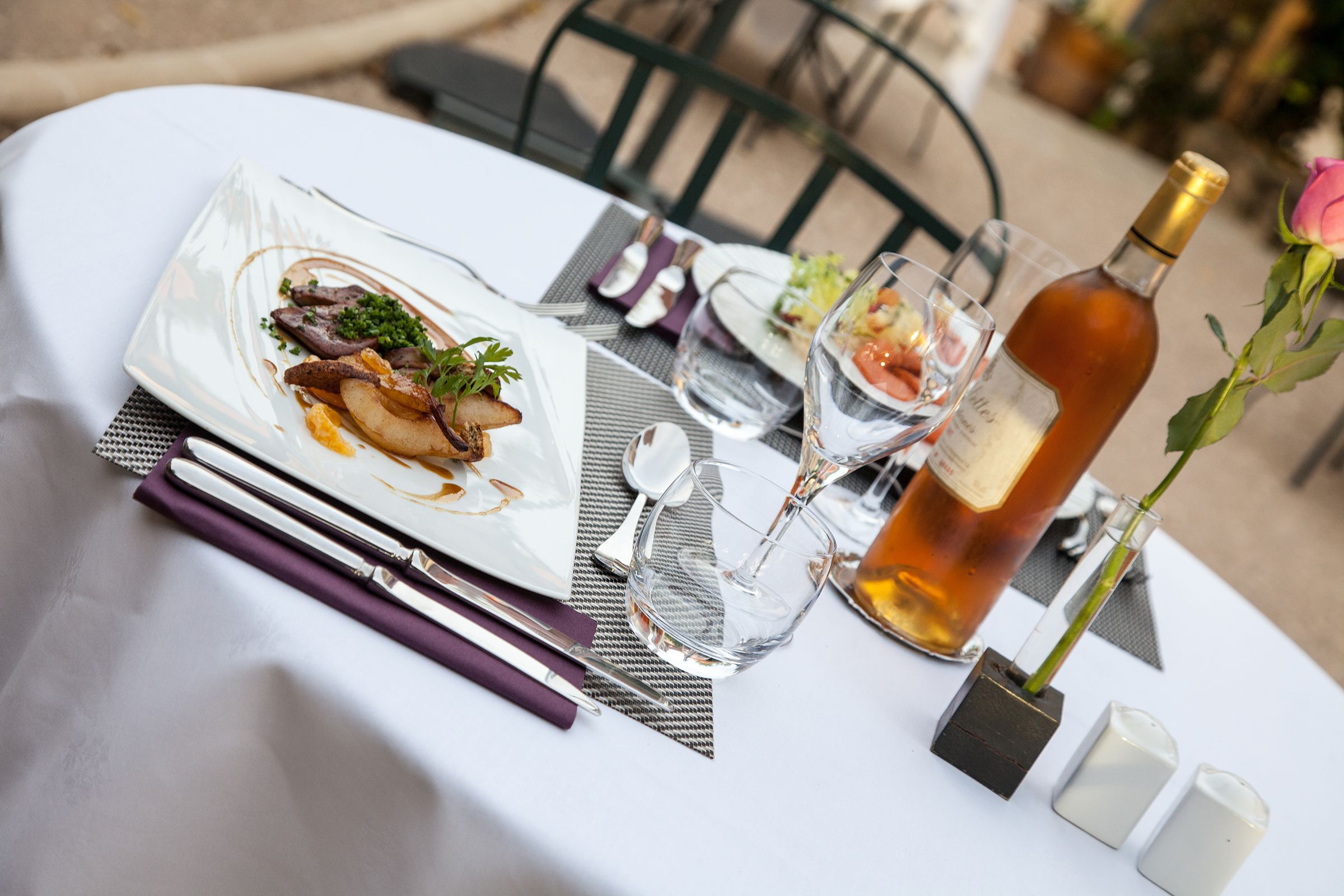 dinner served, local cuisine, garden views