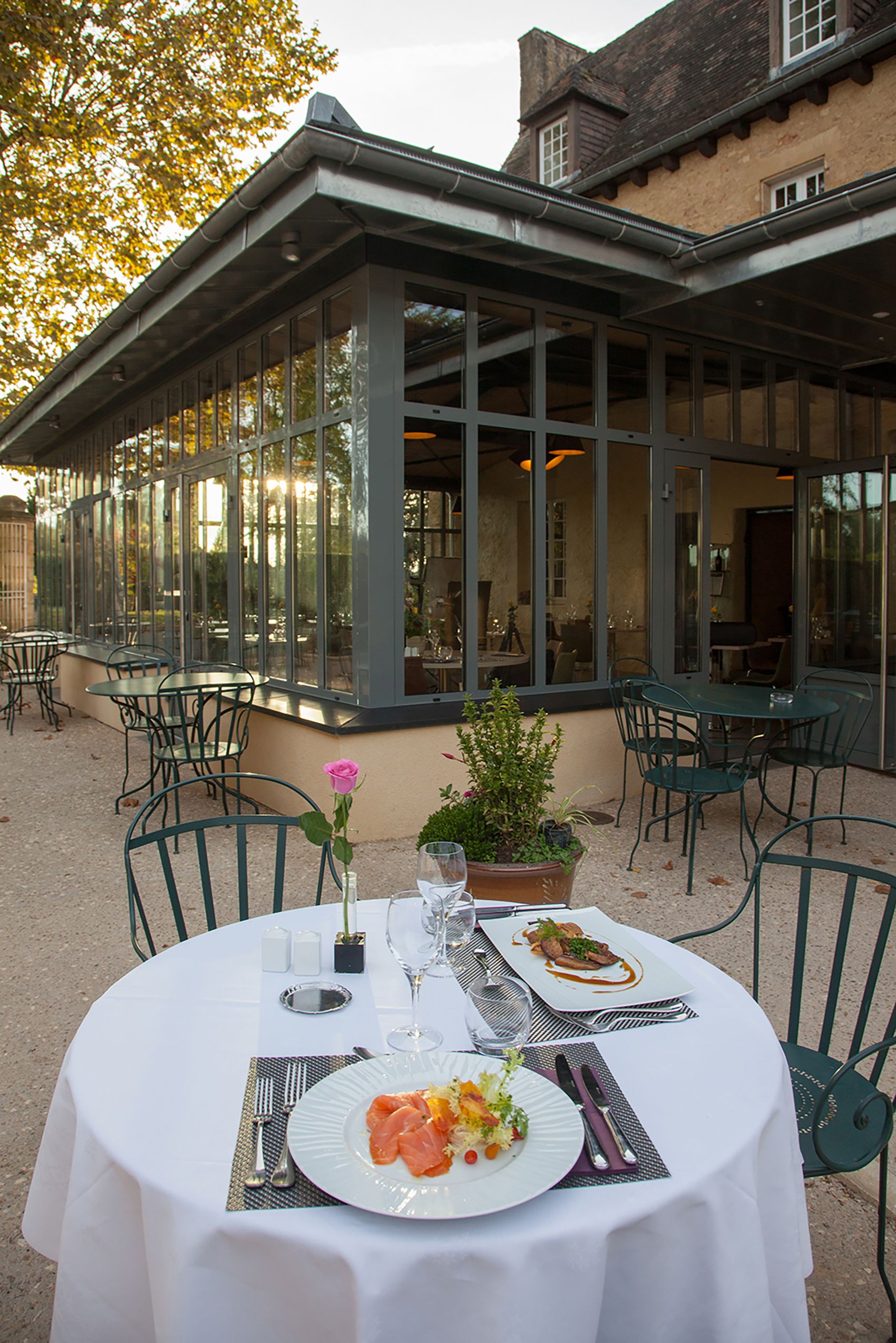 dinner served, local cuisine, garden views