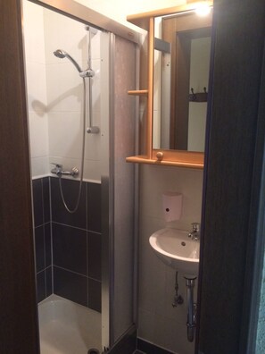 Single Room, Mountainside | Bathroom | Shower, free toiletries, hair dryer, towels - Pension Kohlplatzl (Hopfgarten in Defereggen)