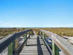 On the beach, beach umbrellas - Spectacular Sunset Views from this Comfortable Island Villa on Resort A3111B (Englewood)