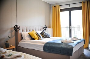 Deluxe-Apartment, 1 Schlafzimmer | 1 Schlafzimmer, Bügeleisen/Bügelbrett, kostenloses WLAN, Bettwäsche