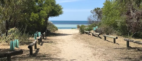 Beach nearby, sun-loungers