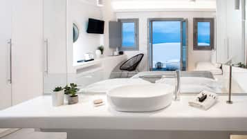 Junior Suite, plunge pool | 1 bedroom, premium bedding, minibar, in-room safe