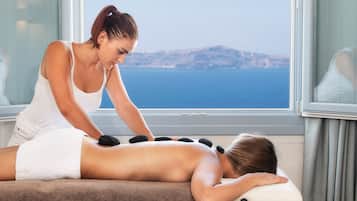 Kroppsbehandlingar, aromaterapi och massage med varma stenar