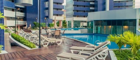 Premium Apartment | Pool | 2 outdoor pools, pool umbrellas, sun loungers