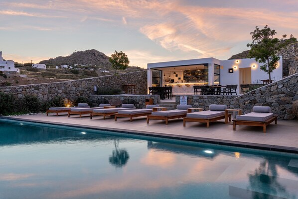 2 outdoor pools, open 8:00 AM to 9:00 PM, pool umbrellas, pool loungers - Artemoula's Studios (Mykonos)