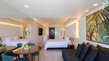 Apartment | Zimmersafe, Verdunkelungsvorhänge, schallisolierte Zimmer